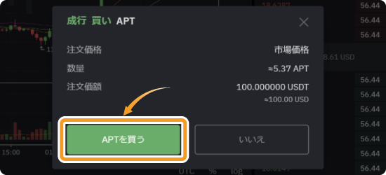 /Bybitの成り行き注文画面