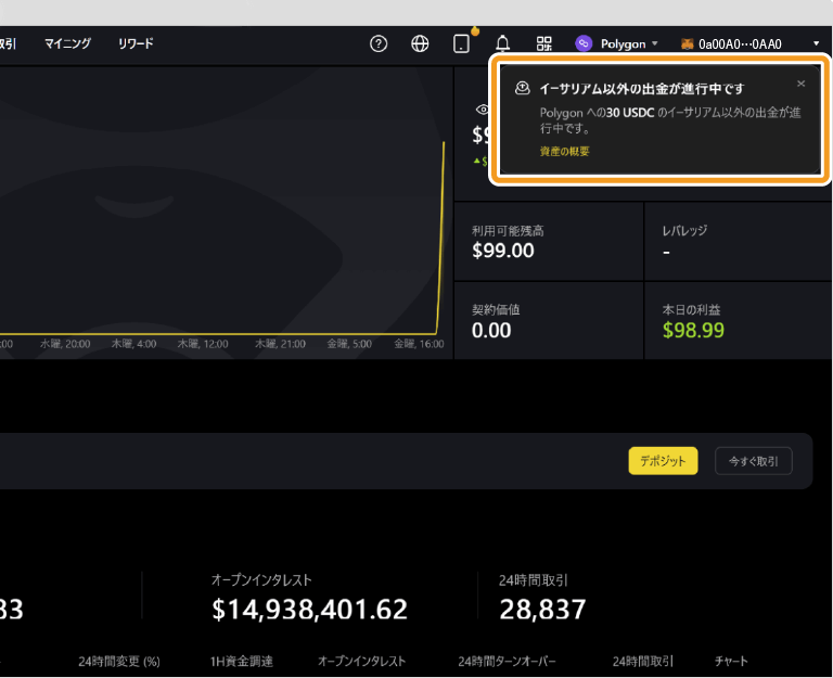 ApeX Proの出金処理通知