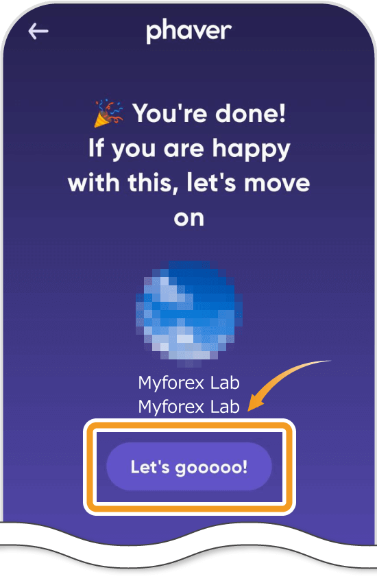 Phaverのプロフィール画像設定後画面