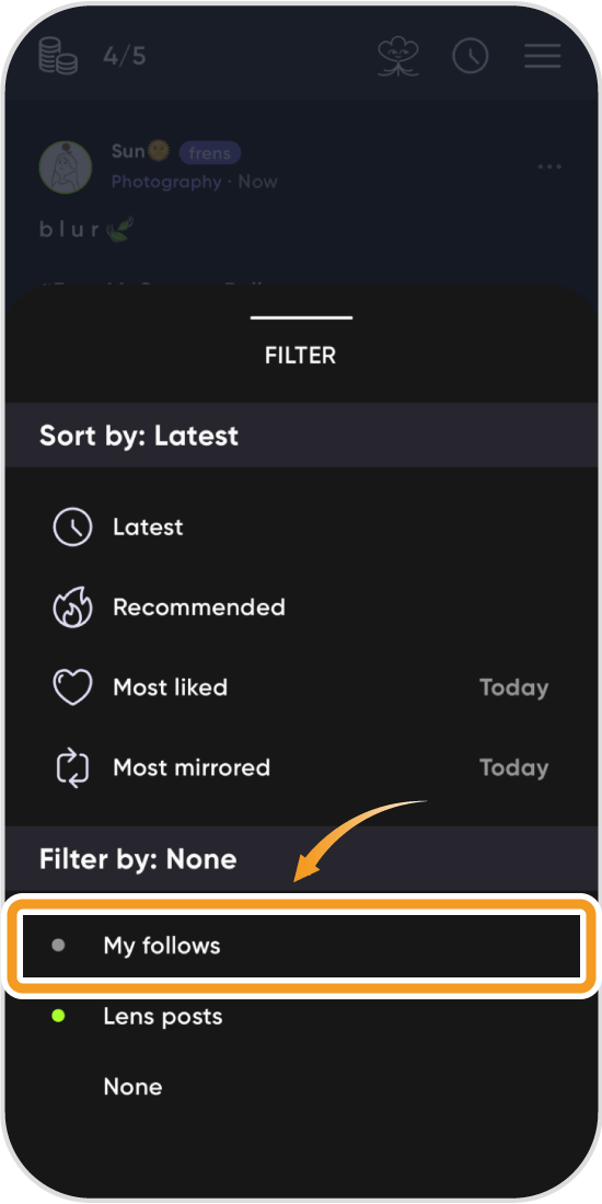 Phaverの視聴トピック選択画面