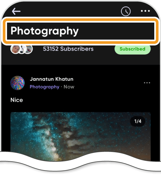 Phaverの視聴トピック選択画面