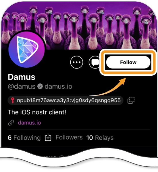 Damusの投稿完了画面