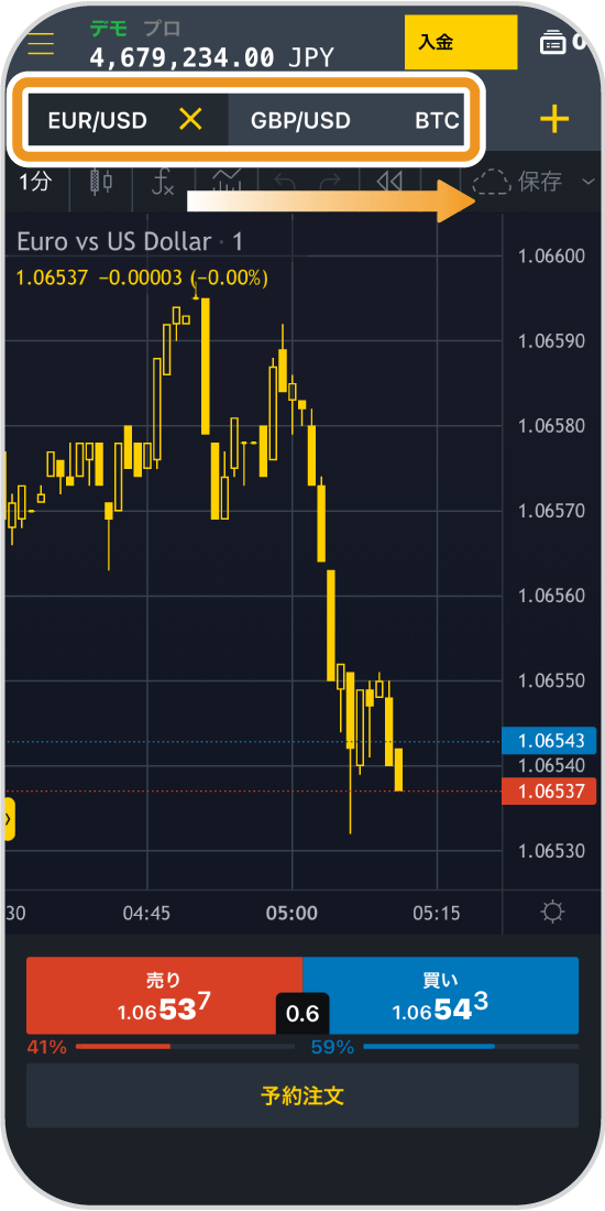 Exness通貨ペアの選択