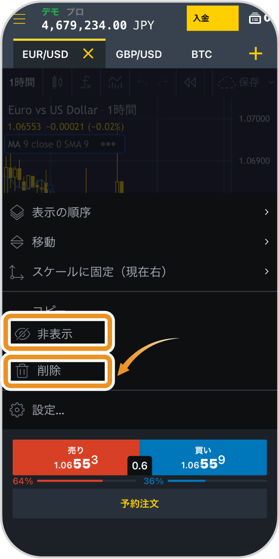 Exnessインジケーター設定変更