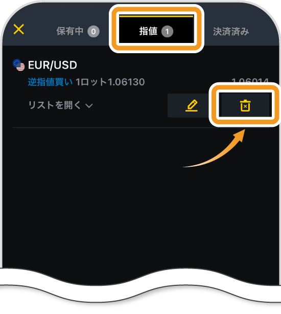 Exness指値注文取り消し