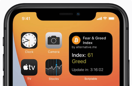 Fear & Greed IndexのiOSウィジット