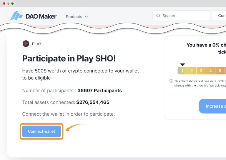 DAO LaunchPadの画面