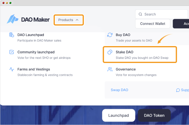 DAO Makerのステーキングメニュー