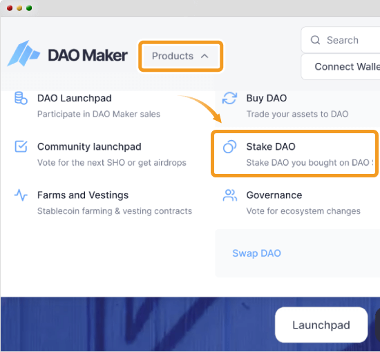 DAO Makerのステーキングメニュー