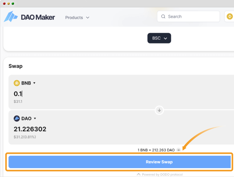 DAO Makerのステーキングメニュー