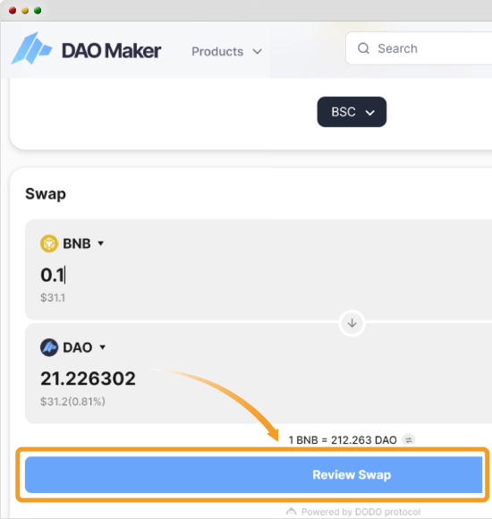 DAO Makerのステーキングメニュー