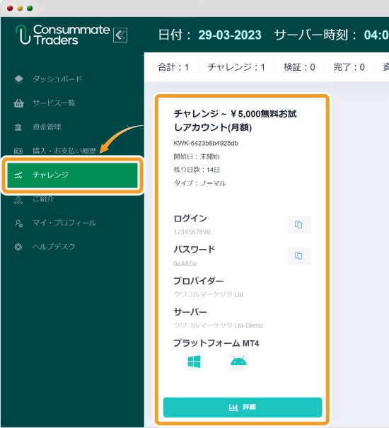 ConsummateTradersチャレンジ詳細