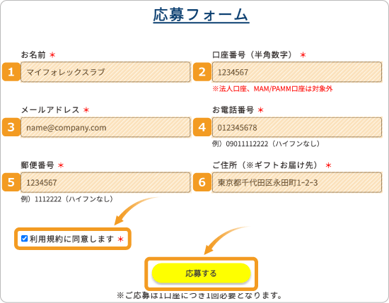 MYFX Marketsエントリーフォーム