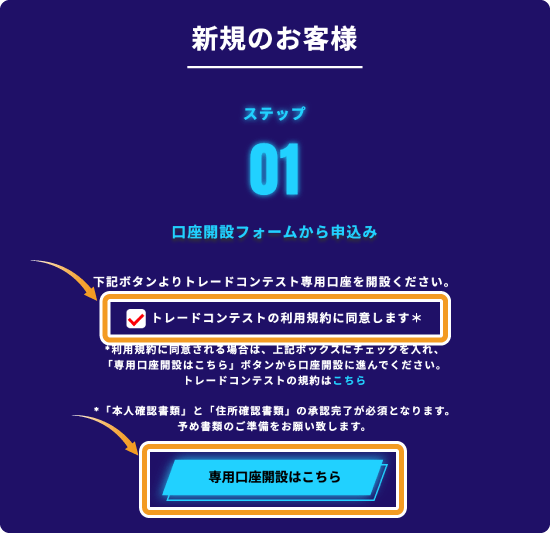 MYFX Markets専用口座新規開設
