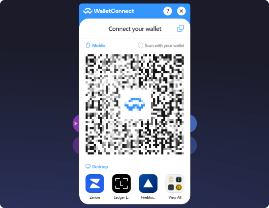 WalletConnectのQRコード表示