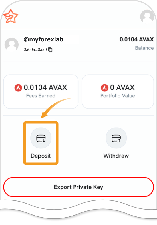 AVAXのDeposit