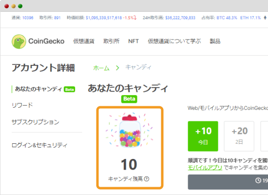 キャンディのページ