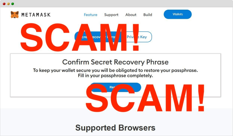 MetaMaskによる注意喚起