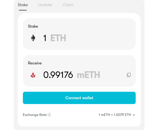 ETHのステーキング画面