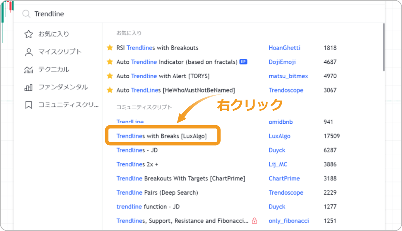 手順5インジケータを選択