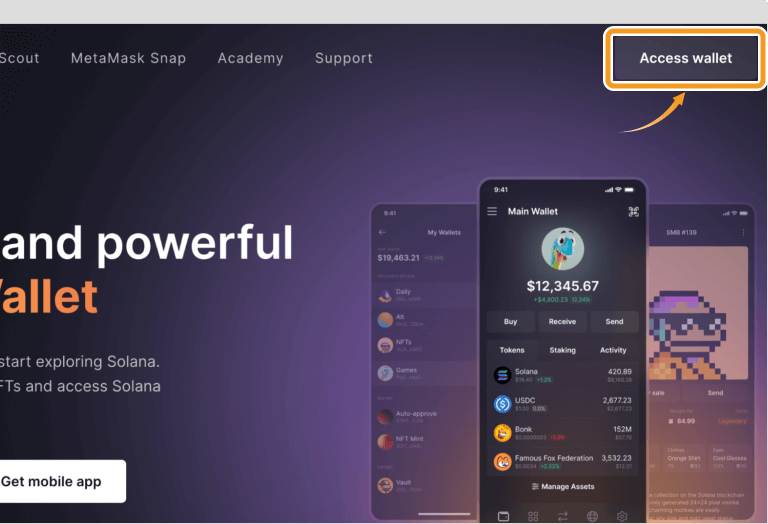 Solflareのトップページ