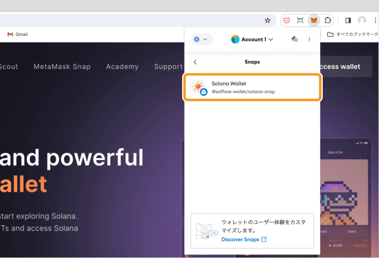 Solana Walletのインストール確認画面