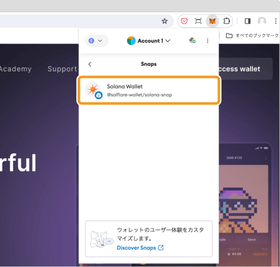 Solana Walletのインストール確認画面