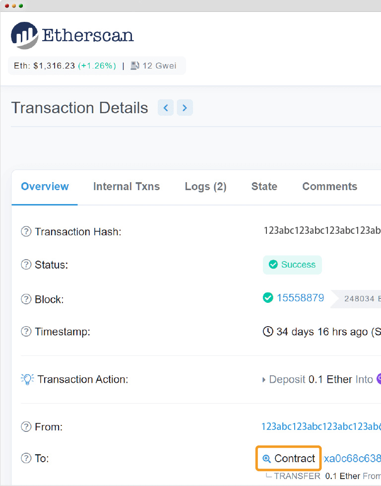 Etherscan画面