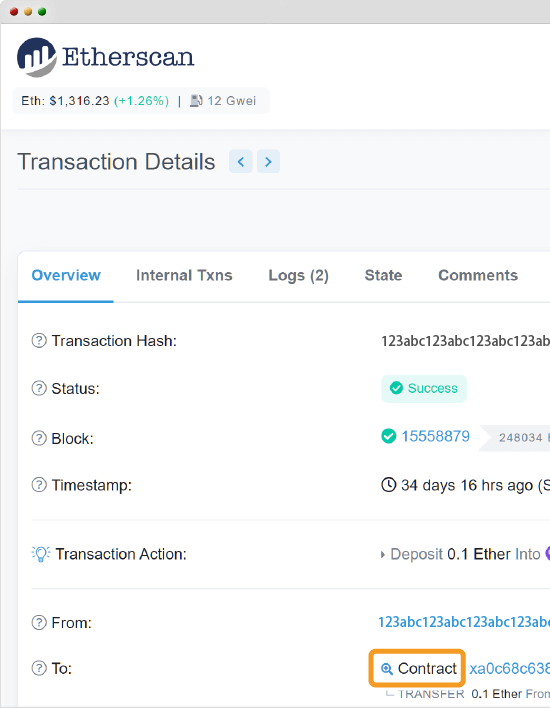 Etherscan画面