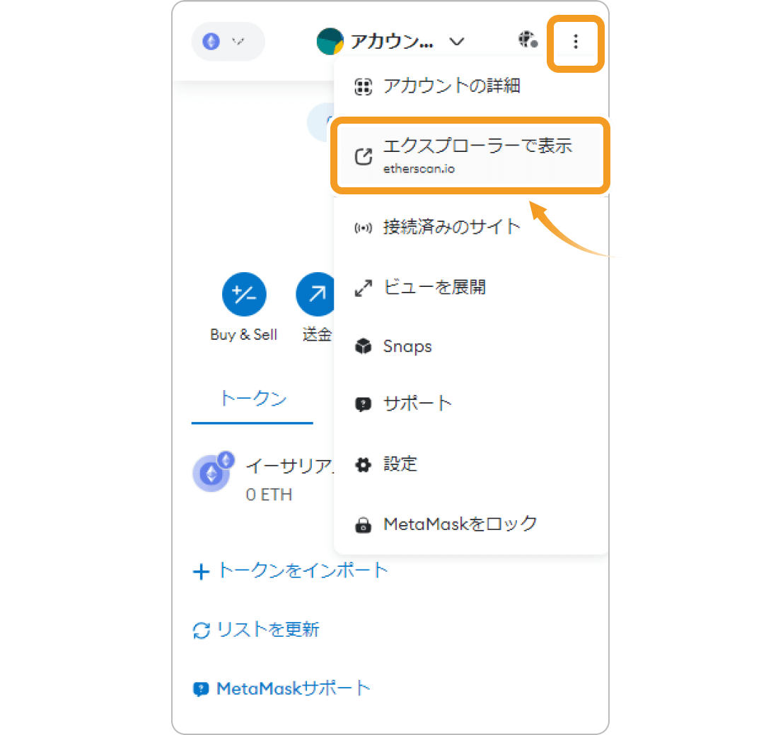 ブロックチェーンエクスプローラーへのアクセス
