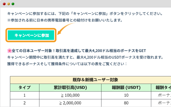 スペシャルキャンペーンのキャンペーンページ