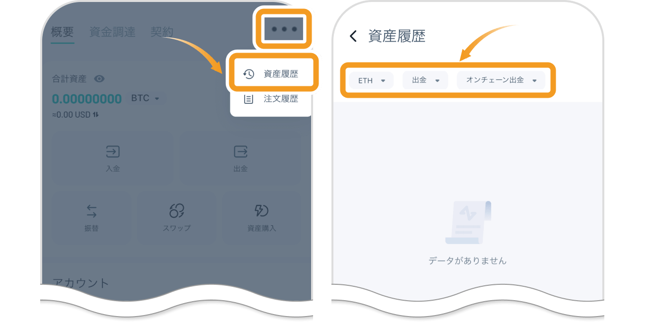 Zoomexのスマホ資産ページ