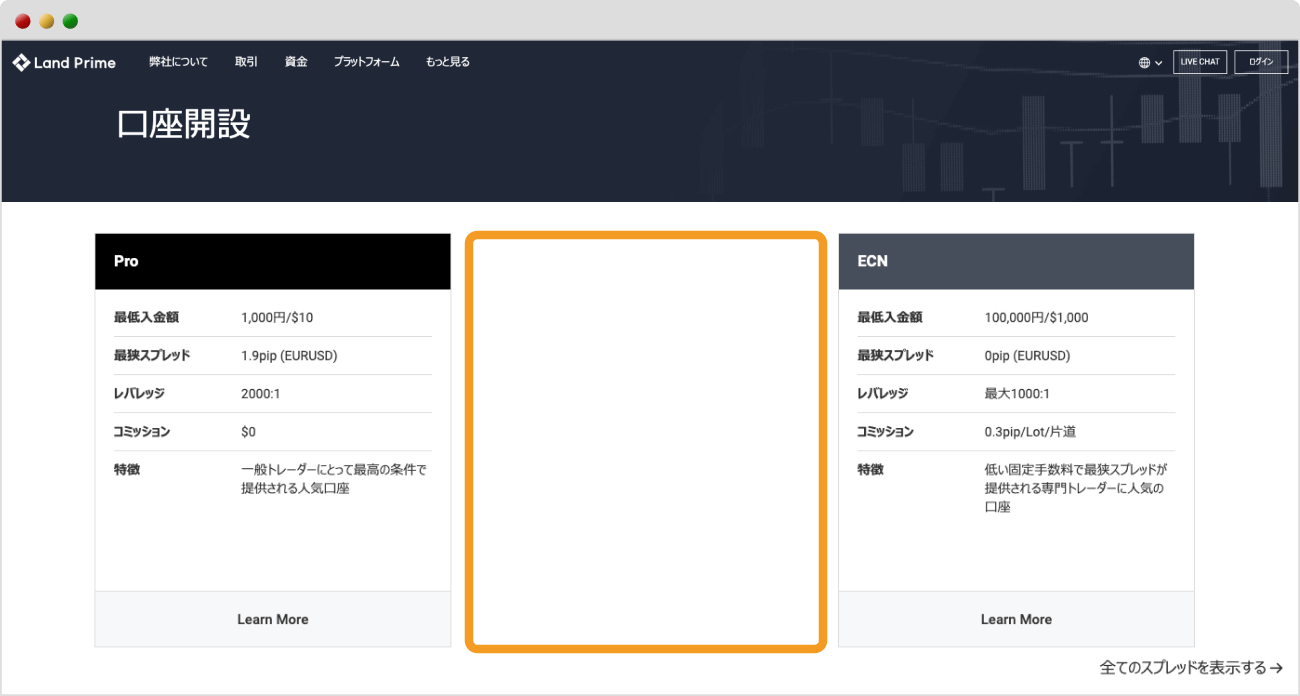 Land-Primeの口座タイプ