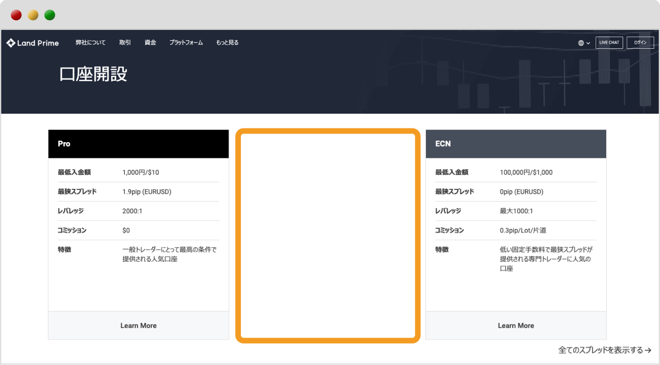 Land-Primeの口座タイプ