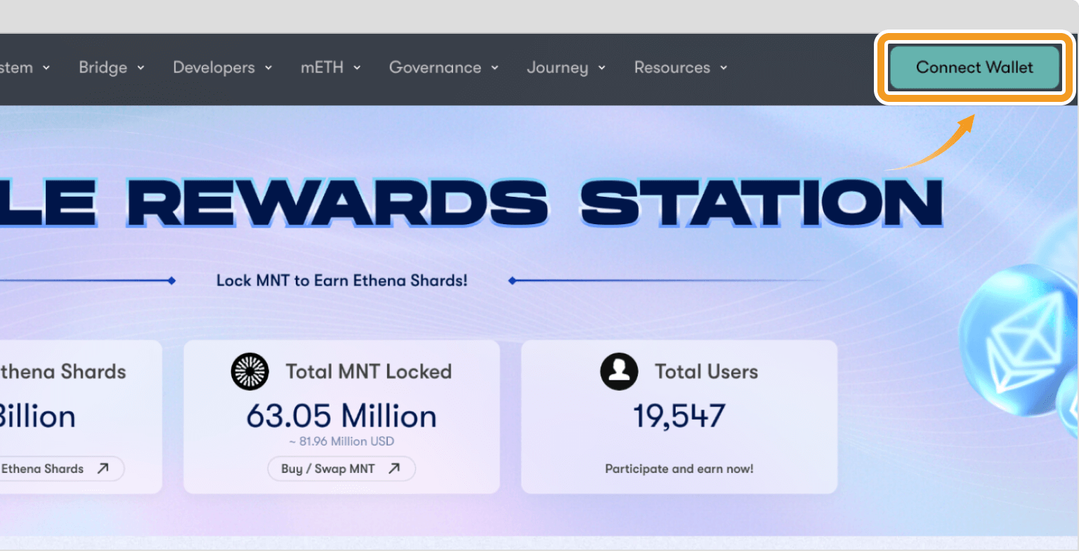 Mantle Rewards Stationのトップページ