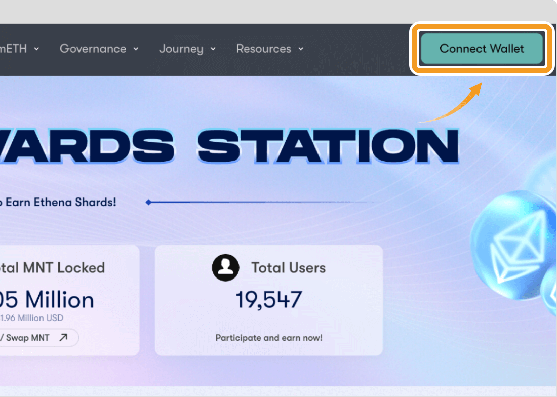 Mantle Rewards Stationのトップページ