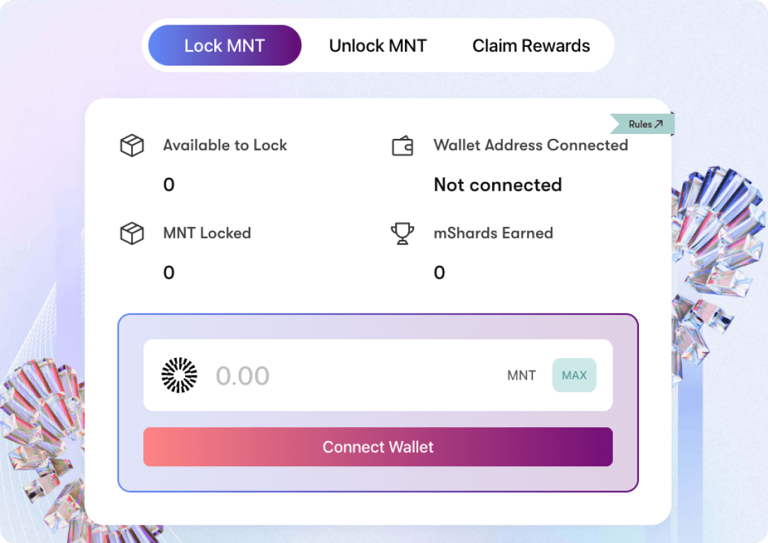 Mantle Rewards Stationのステーキング画面