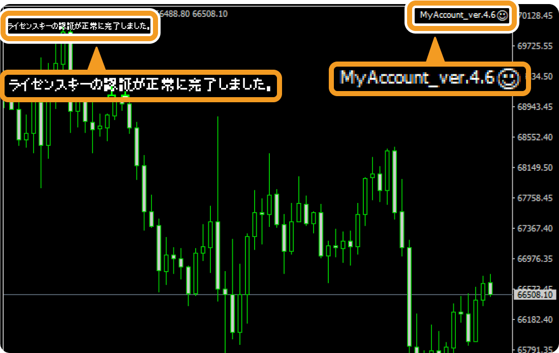 MT4のライセンスキー設定完了