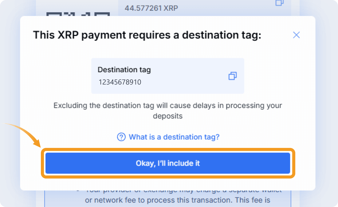 XMTradingでの仮想通貨入金手続き画面4