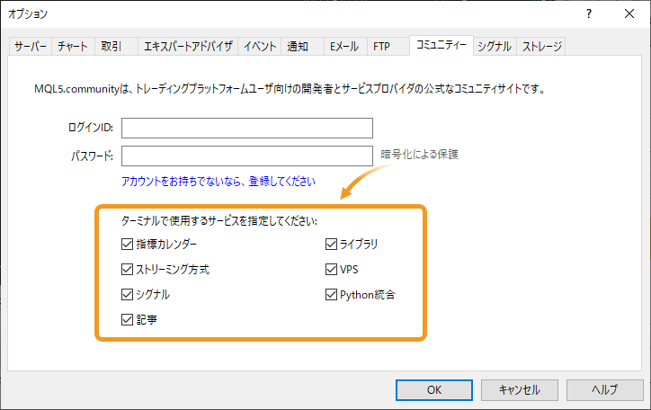 コミュニティータブ